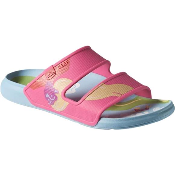 REEF Pink Blue Multicolor Oasis Double Nanna De Jong Beach Slip On Sandals Sz 8 - Picture 2 of 8